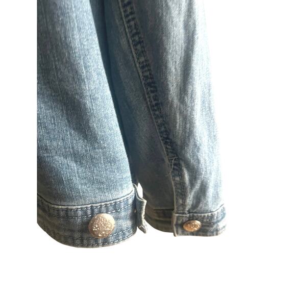 Distressed Womens Denim Jacket Embellished Broken In Cowgirl Plus Size 2X - Picture 4 of 8